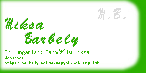 miksa barbely business card